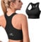 CLDFHX Damen Sport BH Starker Halt mit Polstern Ohne Bügel Comfy BH Nahtlos BH Racerback Top zum Yoga Joggen Fitness Laufen Pilates, Schwarz, XXL