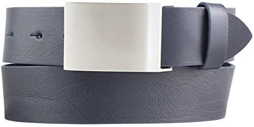 BELTINGER Gürtel aus Vollrindleder 4,0 cm | Jeans-Gürtel für Herren 40mm | Jeansgürtel mit Koppel | Marine 120cm