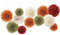NICROLANDEE 12 Stück Seidenpapier Pompons für Herbst Party Deko, Kürbis-Orange Herbst Hochzeit Party Papier Blume Dekoration, Thanksgiving Dekoration für Zuhause, Geburtstag