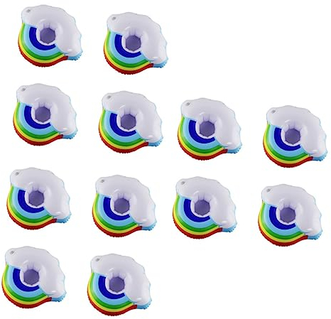 Didiseaon 12 Piezas Portavasos Nube Posavasos Inflables Flobots Flotador Posavasos Soporte De Taza Cuna De La Taza Beber Flotadores Bebidas De Polivinilo Cerveza Fiesta De Piscina