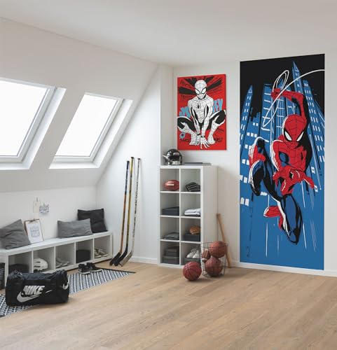 Komar Marvel Papier peint photo non tissé - Spider-Man Rooftop Rockin - Dimensions : 100 x 250 cm - Pour chambre d'enfant