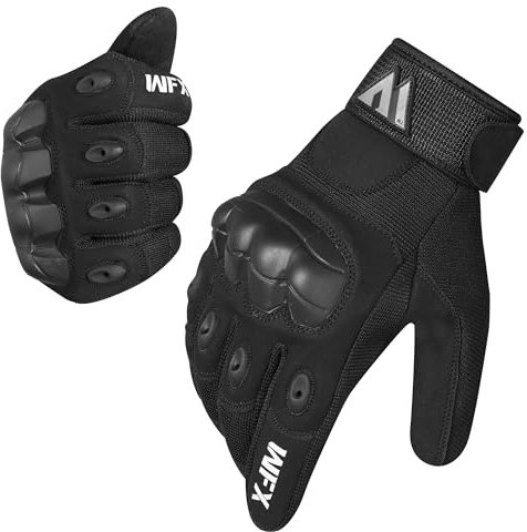 WFX Motorcycle Gloves Full Finger Touchscreen Breathable Protective Motorbike Gloves for Riding Road Racing Climbing Motocross Racing Cycling BMX ATV MTB for Men and Women (Black, XL)