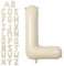 Letter Balloons Beige,40 Inch Letter L Balloons,A-Z Alphabet Name Foil Balloons,Big Single Cream Aluminum L Word Balloons Helium for Birthday,Anniversary,Baby Shower,Wedding Party Supplies Decorations