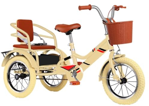 LSQXSS Outdoor-Cruiser-Fahrrad-Dreirad, Tandem-Dreirad, Kinder-Trikes mit Einzelbremse, Pedal-Dreirad mit rutschfestem Speichen-Luftrad, 3 Räder zum Abhängen