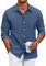 COOFANDY Herren Hemd Langarm Freizeithemd Oxford Hemd Regular Fit Businesshemden Für Herren Oberhemden Langarm Button Down Hemden Männer Baumwollhemd mit Brusttasche Navy Blau L