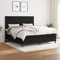Willood Boxspringbett mit Matratze Schwarz 180x200 cm Stoff Schlichtes Design Hohes Kopfteil