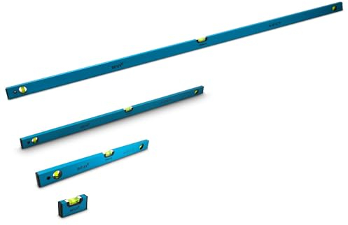 Bituxx Wasserwaagen Set magnetisch Magnetwasserwaage Wasserwage Richtwaage Messwaage Bauwaage 3 Libellen Aluminium 10/60 / 120 / 180cm