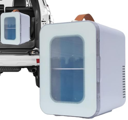 Povanjer para coche, de coche de viaje, de viaje de 2 modos de bajo ruido - transparente que ahorra espacio de 6 litros, congelador de ahorro de energía para