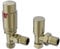 Warmehaus Thermostatic Radiator Valve 15mm Angled Radiator TRV + Lockshield for Heated Towel Rail Radiator Brushed Brass