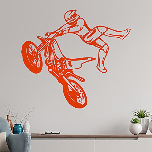 Motocross Jump Wandtattoo in 6 Größen - Wandaufkleber Wall Sticker - Dekoration, Küche, Wohnzimmer, Schlafzimmer, Badezimmer