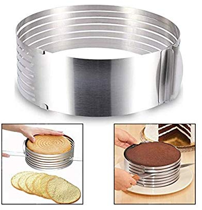 Itian Réglable Couche de Moule en Acier Inoxydable Mousse Gâteau Slicer Kit, Sain et Utile