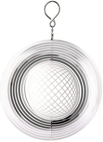 CIM Edelstahl Windspiel - Mirror Ornament 3D 150 - Durchmesser: 15cm - inkl. Haken mit Kugellagerwirbel