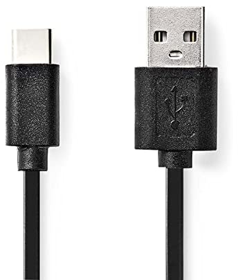 USB-Kabel - USB 2.0 - USB-A Stecker - USB-C Stecker - 60 W - 480 Mbps - Vernickelt - 1.00 m - Rund - PVC - Schwarz - Box