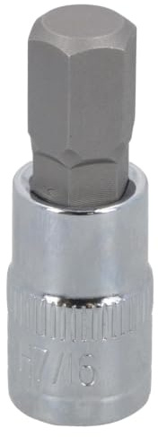 7/16 Hex Key Socket/Bit 3/8 Drive Imperial AF SAE 6 Sided Allen Key 48mm Cr-V