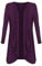 Womens Ladies Plus Size Long Sleeve Waterfall Cardigan Top Duster Coat Jacket, XL 16-18 Plus Size, Purple