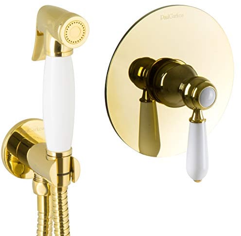 PaulGurkes Bidet Unterputz Gold Hygienedusche Intimdusche Set Spraybrause