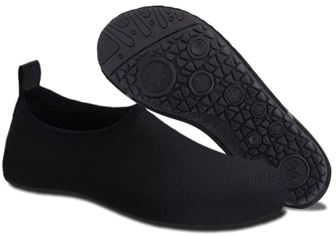 WateLves Chaussures Aquatiques SéChage Rapide AntidéRapant Homme Femme Unisexe Piscine de Plage Surf Snorkeling Pieds Chaussure Piscine Chaussures d'eau(xbl.Noir 40/41)