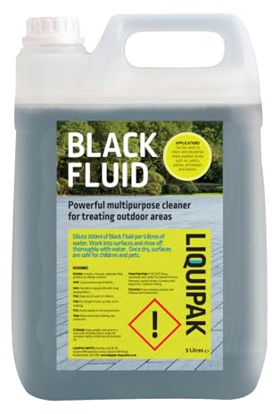 Liquipak Black Fluid 5L – Powerful outdoor cleaner for patios, driveways & pet areas. Eliminates odours, bad smells & dirt, leaving surfaces fresh & safe.