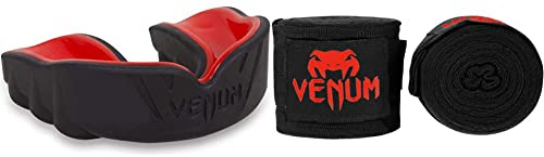 Venum Challenger Protège-Dents Red Devil (Noir/Rouge) & Kontact Bandes Mixte Adulte, Noir/Rouge, 4M
