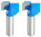 Aopin 1-1/4-Inch Dia Bottom Cleaning Router Bit 1/2-Inch Shank, Mortising Bit, Spoil Board Surfacing, Slab Flattening Woodworking Milling Cutter Carbide Tipped, Blue, Silver, 2Pcs