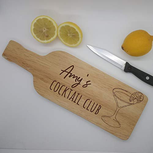 Personalised Cocktail Club, fruit chopping Board, Home Bar Gift, Gin Lover gift