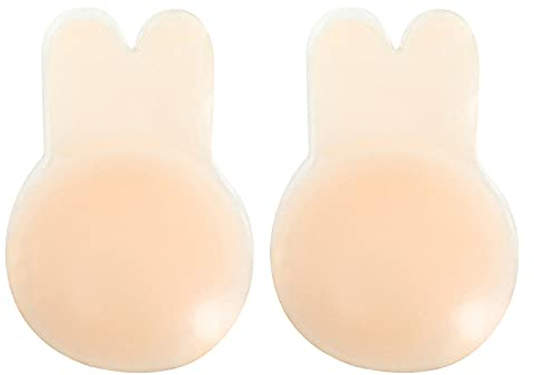 HSAJS Strapless Bra Freedom Bra Stick On Bra Adhesive Bra Silicone Invisible Backless Push Up Bra Sticky Comfortable Cup Bra Covers Reusable Sticky Bra for Swimsuit Women (1-Pairs)