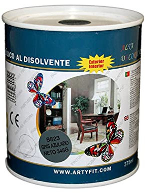 Acan Paintusa - Bote de Pintura Esmalte Gris Azulado S823, 375 ml, Ideal para Interior y Exterior, 9.5 x 8.5 x 8.5 cm