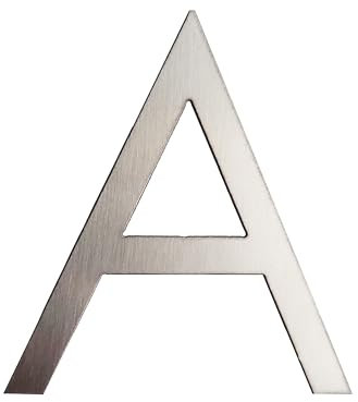 GUIZZO Creart - Numero Civico Esterno e Numeri Civici Esterni con Lettera in Acciaio Inox, Targa Personalizzata Made in Italy, Targhetta Personalizzata Porta Ingresso per Uso Esterno - A, 7.4x8H cm