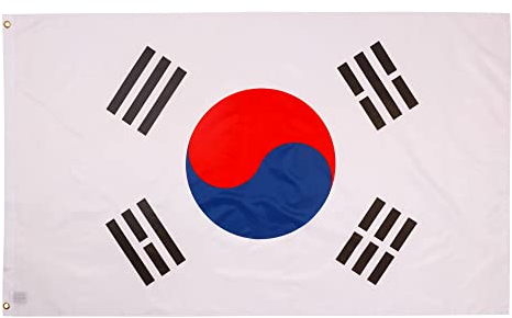 PHENO FLAGS Bandera de Corea del Sur - Bandera surcoreana 90 x 150 cm - Bandera nacional resistente a la intemperie para asta - 100% poliéster