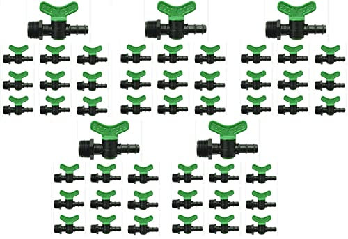 Magazzini GM VALVOLA FILETTATA, Raccordi per Sistema di irrigazione Tubo Ala gocciolante,disponibili anche Manicotto,Tee,Presa a Staffa,Tappo,Gomito,Gancio, per Tubi da 16mm (50,Valvola Filettata)