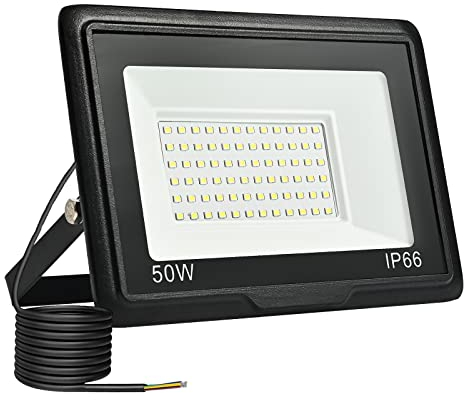 toobettp 50W LED Strahler Außen, 6000K 5000LM Kaltweiß LED Fluter, IP66 Wasserdicht Außenstrahler Fluter Flutlicht für Garten Innenhöfe Garage Hotel