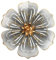Picfarce Metallblumen-Wandkunst, 24.1 cm, rustikale, moderne Blumenskulptur, abgenutzte Eisen-Wandbehang, Heimdekoration, Akzentkunstwerke für Innenbereich, Küche, Schlafzimmer, Gold (06,Grau & Gold)
