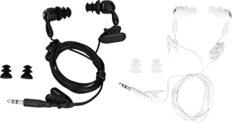 Alvinlite Wasserdichte Kopfhörer, In-Ear-Kopfhörer, Sport-Kabel-Kopfhörer mit Ersatz-Ohrstöpsel, 3,5 mm Stecker, Knochenleitung, Kopfhörer zum Schwimmen, Laufen, Surfen, iPods und MP3-Player (weiß)
