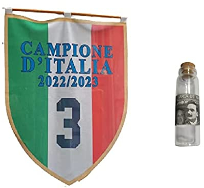 1 x Riesen-Flagge 140 x 130 cm ca. dreifarbige Party-Balkon-Schild + Flasche 20 ml Napoli Luftglas für Party