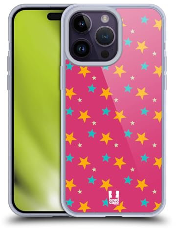 Head Case Designs Cielo Rosa Pattern di Stelle Custodia in Gel [Protezione di Grado Militare] Compatibile con Apple iPhone 14 PRO Max E Compatibile con MagSafe