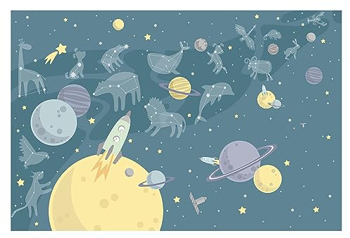 Bilderwelten Fototapete Babyzimmer Planeten Sternzeichen Raketen 290x432 cm Vlies-Tapete XXL Smart Wandtapete Wanddekoration Kinder Kinderzimmer