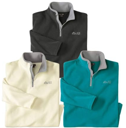 ATLAS FOR MEN - Lot de 3 Pulls Micropolaire - Disponible en Grandes Tailles du M au 5XL