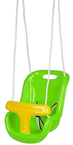 Babyschaukel aus gespritztem Kunststoff, mit Rückenlehne und Sicherheitsgurt, 3 in 1, 3 Monate bis 3 Jahre (grün)