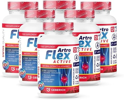 (6 Pacchi) ARTROFLEX ACTIVE | Integratore per il Benessere delle Articolazioni | Con Glucosamina, MSM, Condroitina, Collagene Marino, Vitamina C, Magnesio, Zinco ed Estratti Vegetali | 30 Capsule