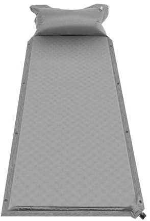 Alnemy Camping-Schlafmatte, Selbstaufblasend, Wasserdicht, Grau, Queen (192 cm x 66 cm), Ultraleicht mit Kissen, Tragbar, Camping Luftmatratze für Wandern, Outdoor, Reise