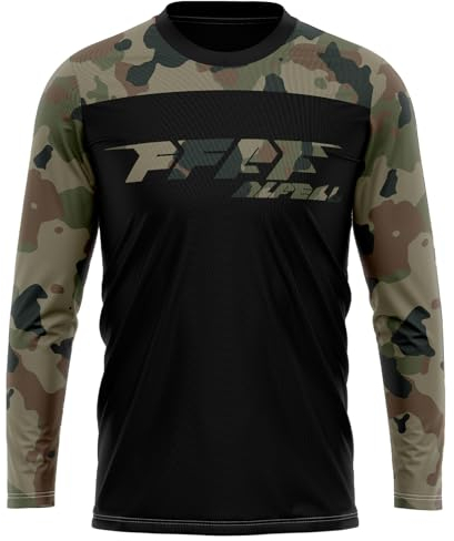 FFFF & OLFEH MTB Trikot,Herren Radtrikot Fahrradtrikot Langarm, Motocross | MX MTB Mountainbike,Shirt Downhill Fahrrad Jersey Schnelltrocknend (Mc8,6XL)