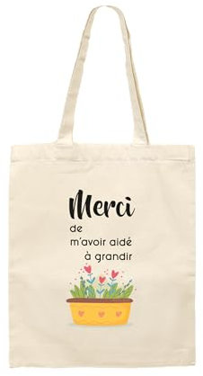Kiribou Tote Bag Merci Nounou de m'avoir aidé à grandir – Un Cadeau Plein de Sens