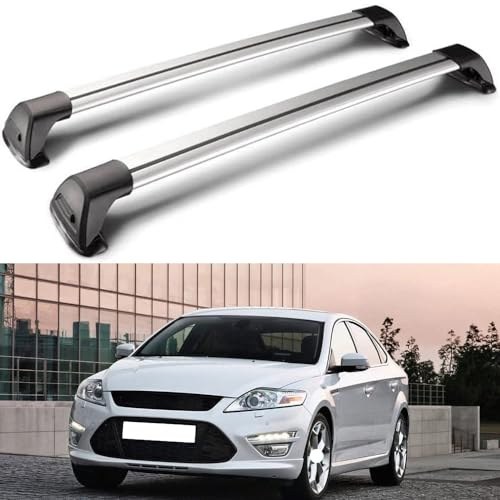 CCLXWY 2 Stück Aluminium Dachträger Relingträger für Ford Mondeo Limousine 2007-2012,Dachgepäckträger-Alu Relingträger,für Fahrradträger,Dachboxen Oder Als Skihalter,A
