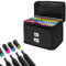 120 Farben Alcohol Marker Set, Marker Stifte Set für Manga/Design/Schule mit, Schnell Trocknende Alkohol Marker Set, Doppelseitige Marker Stifte, Filzstifte, Zeichnung, Ausmalen mit Tragetasche