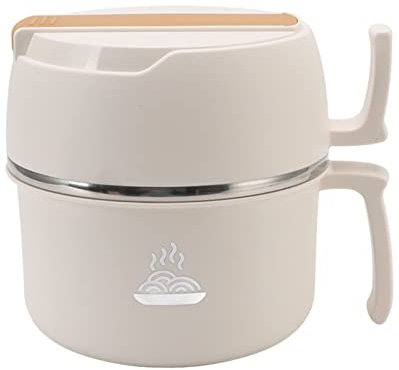 Apexare Lunch Crock Pot, tragbar, lebensmittelechtes Edelstahl-Mittagessen für warme Speisen für Kinder, Lunchbehälter mit großem Fassungsvermögen und Fächern, wiederverwendbarer (Beige)