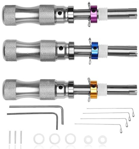 HUIOP Tubular Lock Pick Set,Tubular Lock Pick Set for Beginners and Pro Locksmiths, Stainless Steel Tool Kit for Picking Tubular Locks