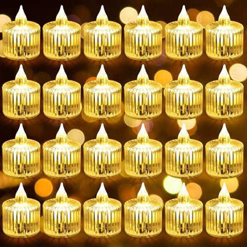 Sporgo 24 lumini a LED: candele a LED, senza fiamma, candele a batteria, piccole candele, per San Valentino, matrimonio, Natale