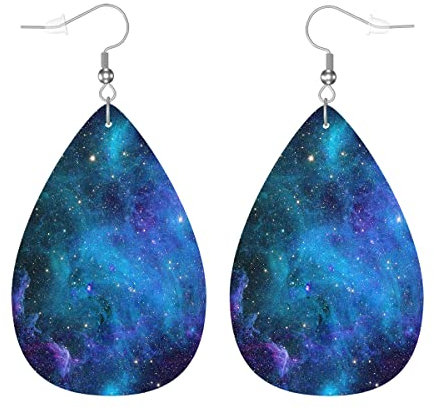 Frauen Wasser Ohrringe Galaxie-Sterne-Universum-Weltraum-Himmel, Teardrop Ohrringe Mode Tropfenohrringe Für Frauen Leichte Damen Ohrringe Für Ornament Zubehör Frauen