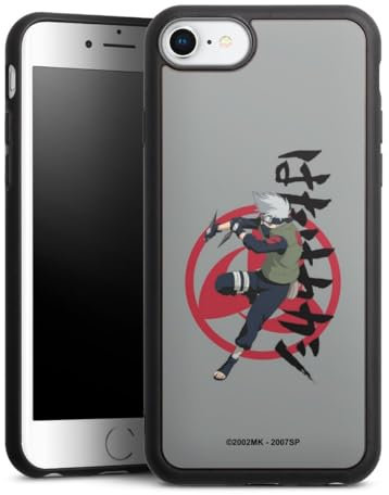 Holz Case kompatibel mit Apple iPhone 8 Walnuss Handyhülle Echtholz Hülle Naruto Shippuden Kakashi Offizielles Lizenzprodukt