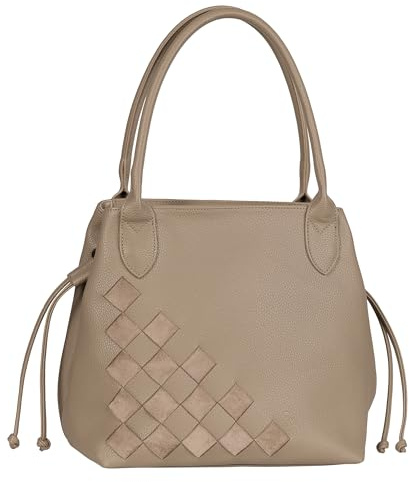 Gabor bags Granada Structure Damen Shopper Umhängetasche Reißverschluss Mittelgroß Beige